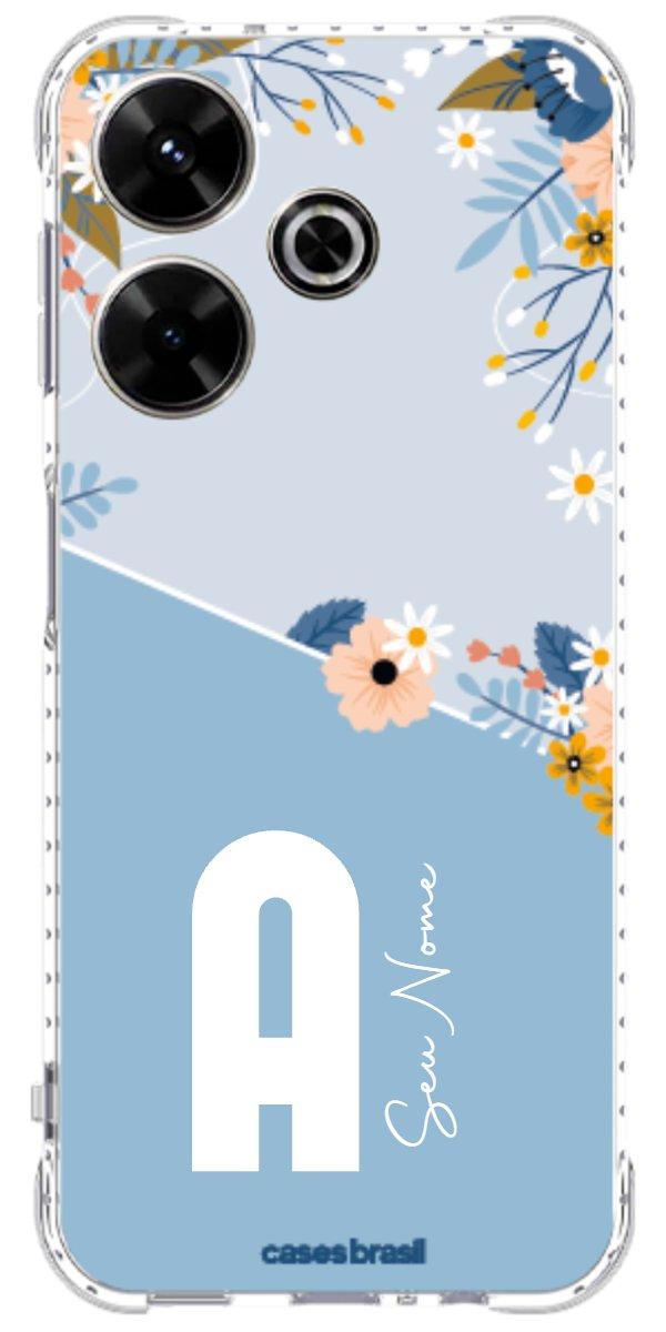 Capinha para Celular Ramo de Flores Azul
