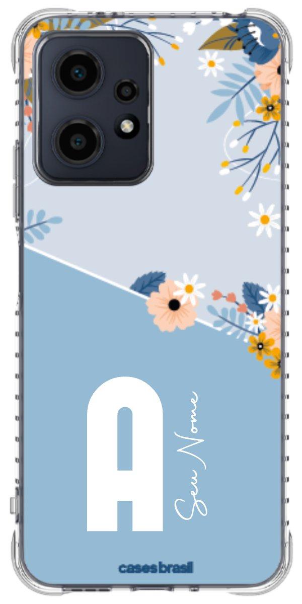 Capinha para Celular Ramo de Flores Azul