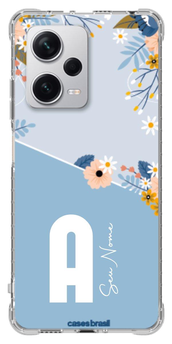 Capinha para Celular Ramo de Flores Azul