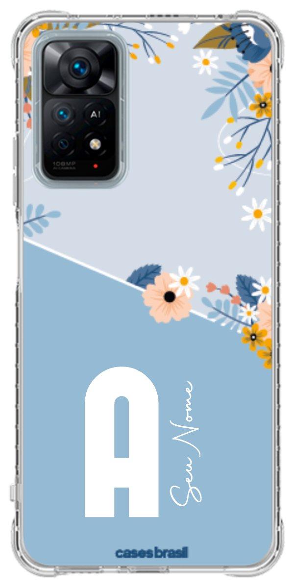 Capinha para Celular Ramo de Flores Azul