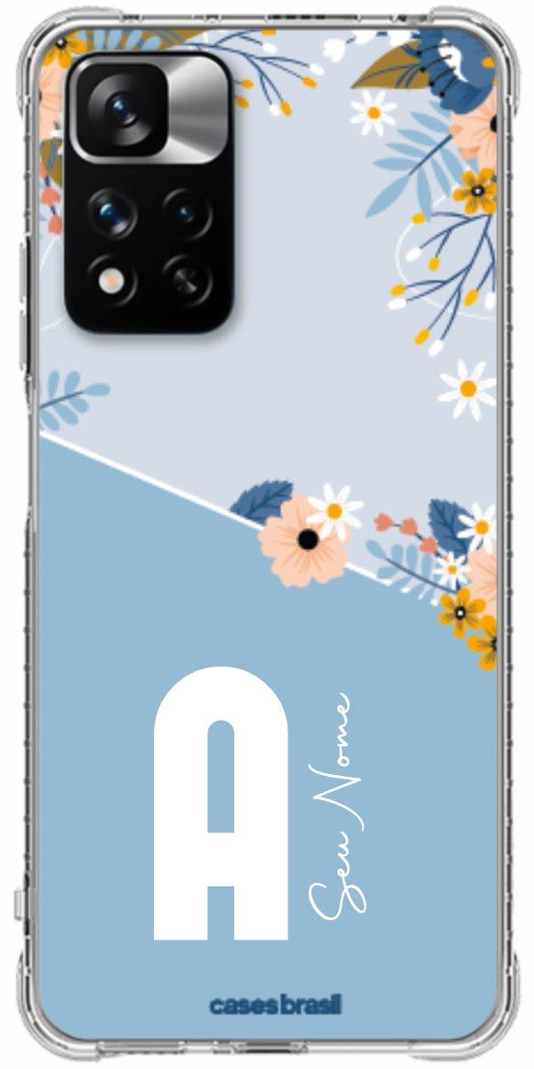 Capinha para Celular Ramo de Flores Azul