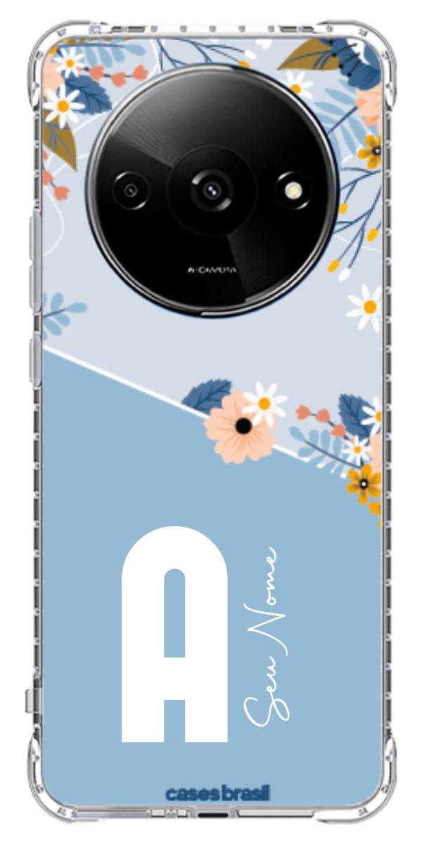 Capinha para Celular Ramo de Flores Azul