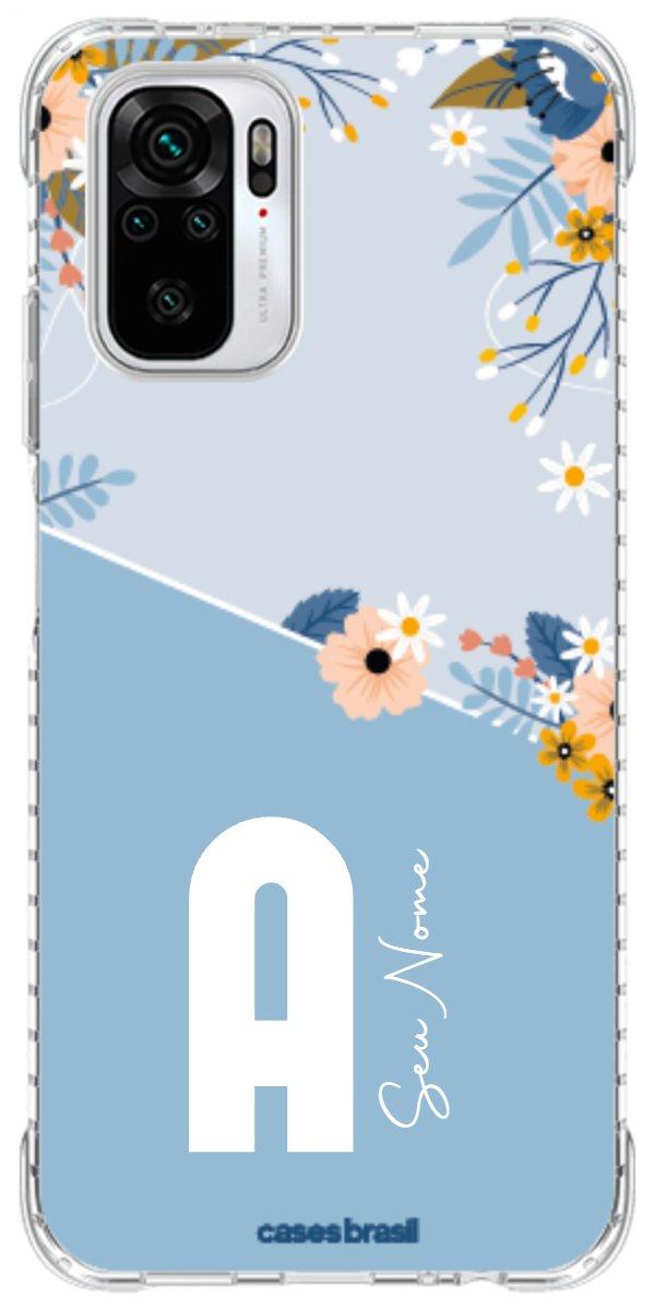 Capinha para Celular Ramo de Flores Azul