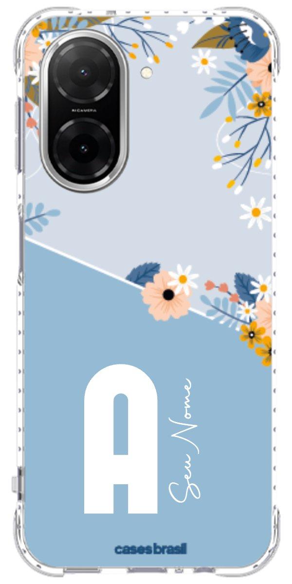 Capinha para Celular Ramo de Flores Azul