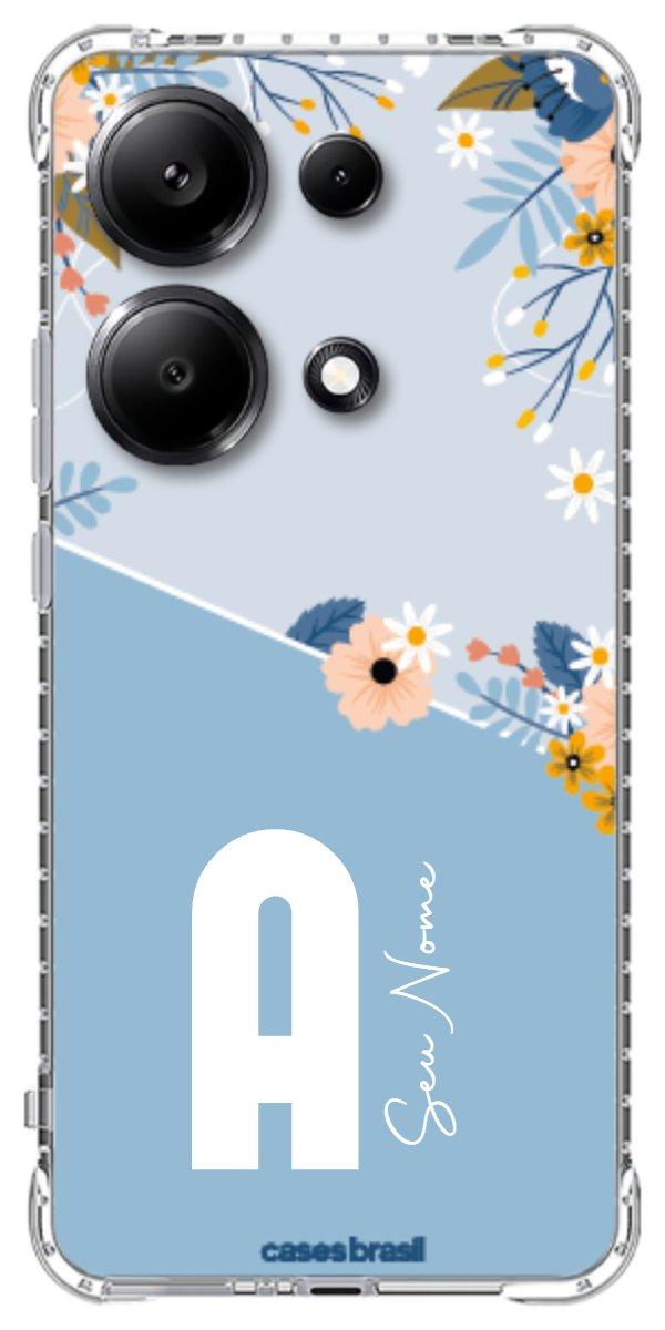Capinha para Celular Ramo de Flores Azul