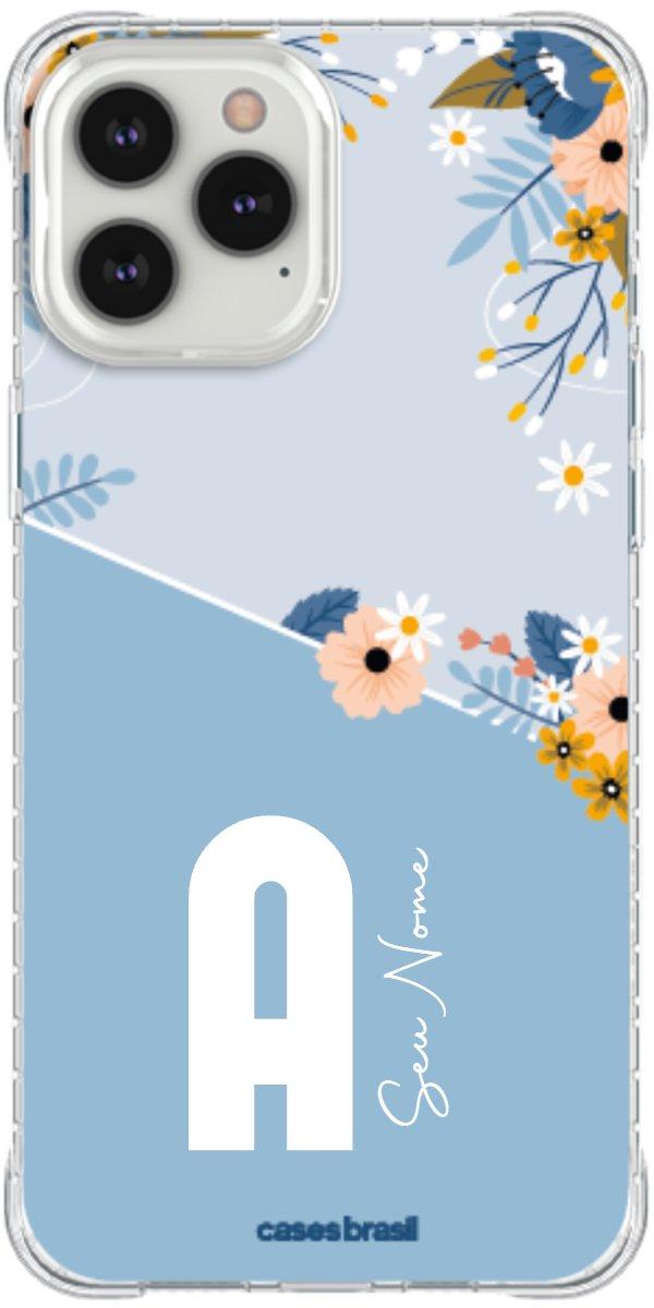 Capinha para Celular Ramo de Flores Azul