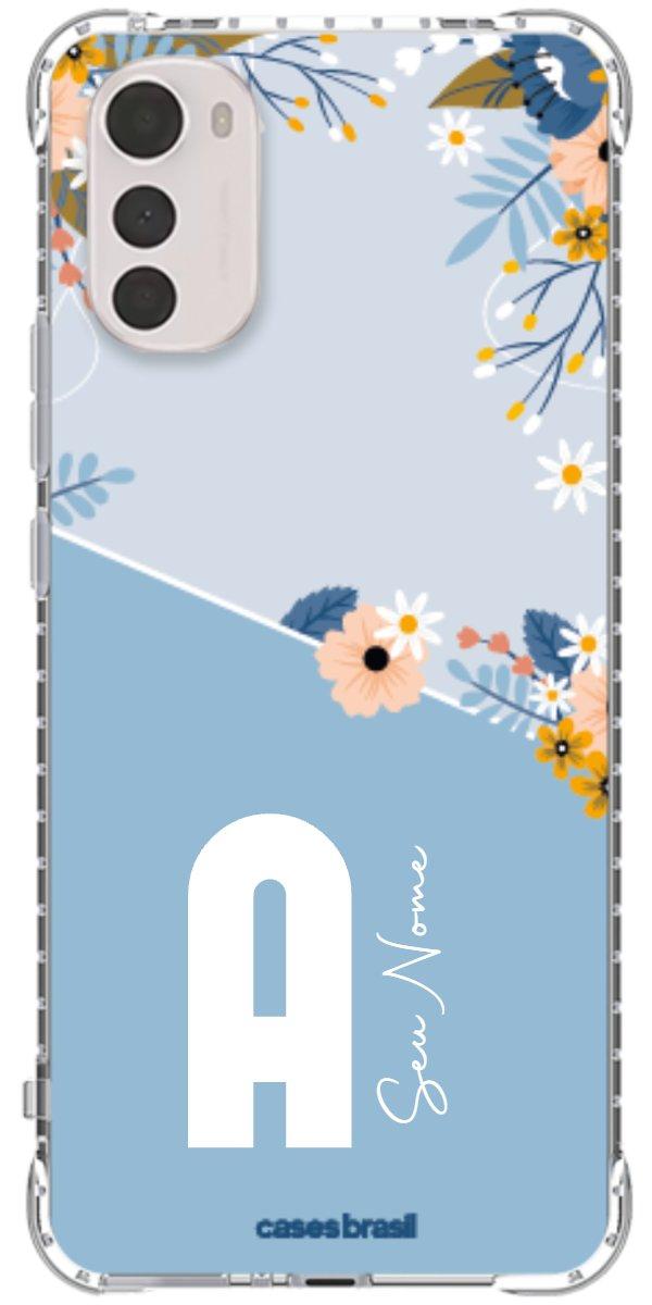 Capinha para Celular Ramo de Flores Azul