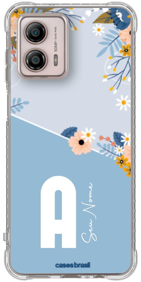 Capinha para Celular Ramo de Flores Azul
