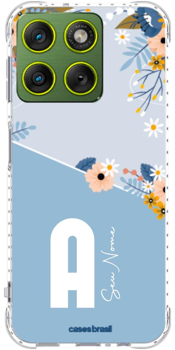 Capinha para Celular Ramo de Flores Azul