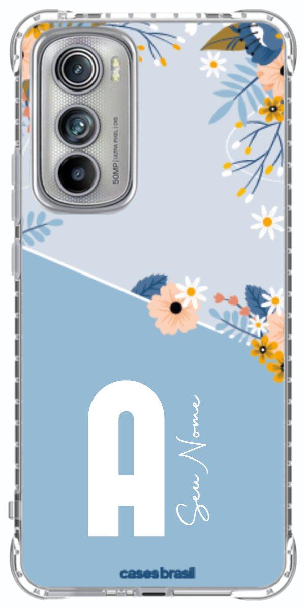 Capinha para Celular Ramo de Flores Azul