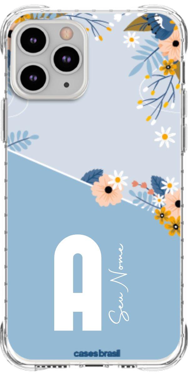 Capinha para Celular Ramo de Flores Azul