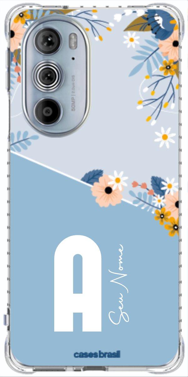 Capinha para Celular Ramo de Flores Azul