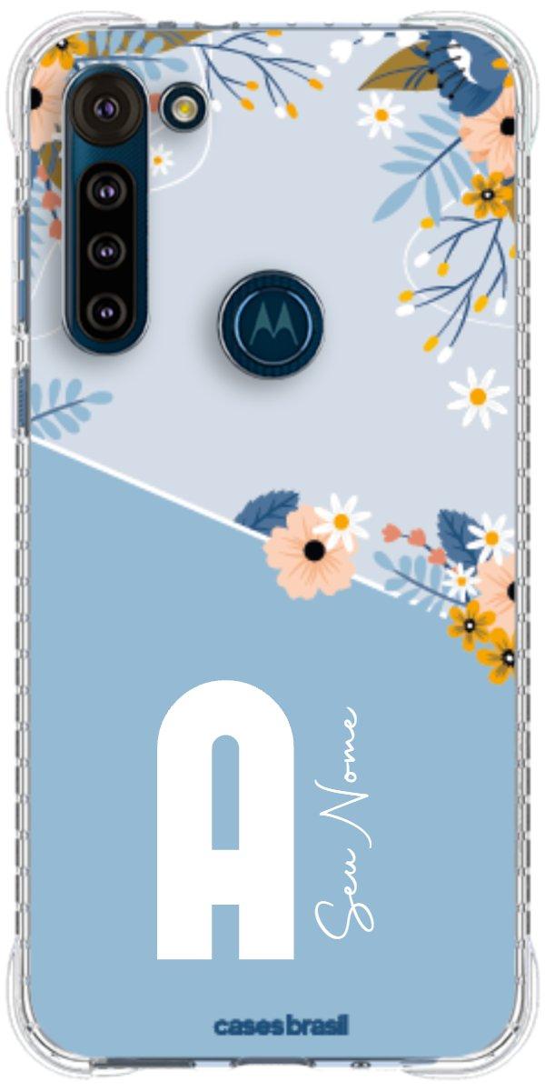 Capinha para Celular Ramo de Flores Azul