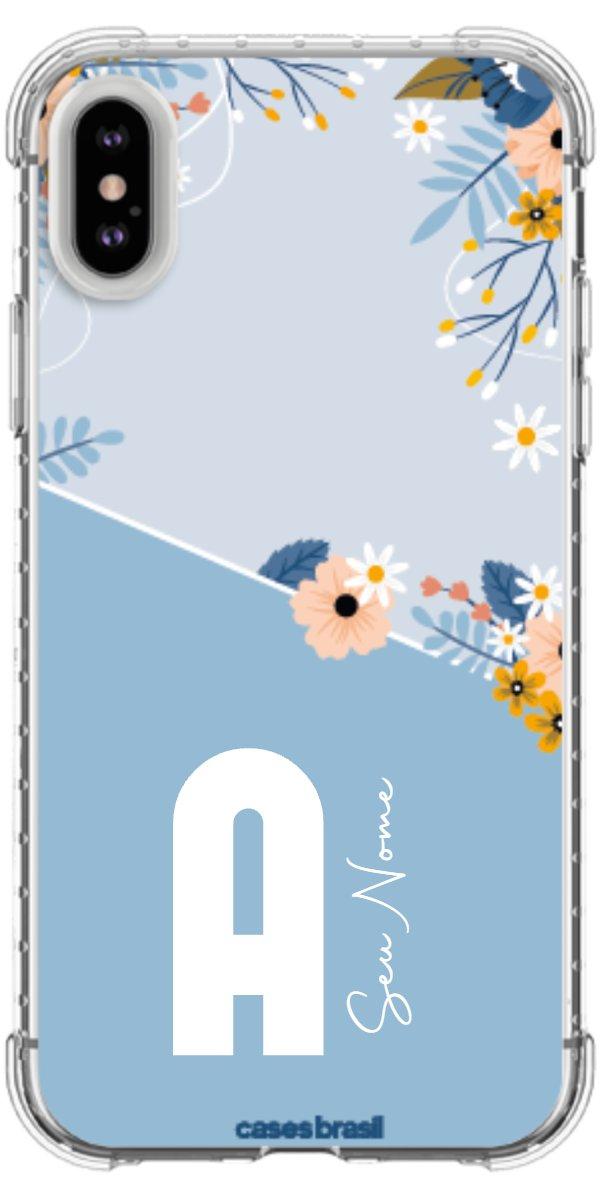 Capinha para Celular Ramo de Flores Azul