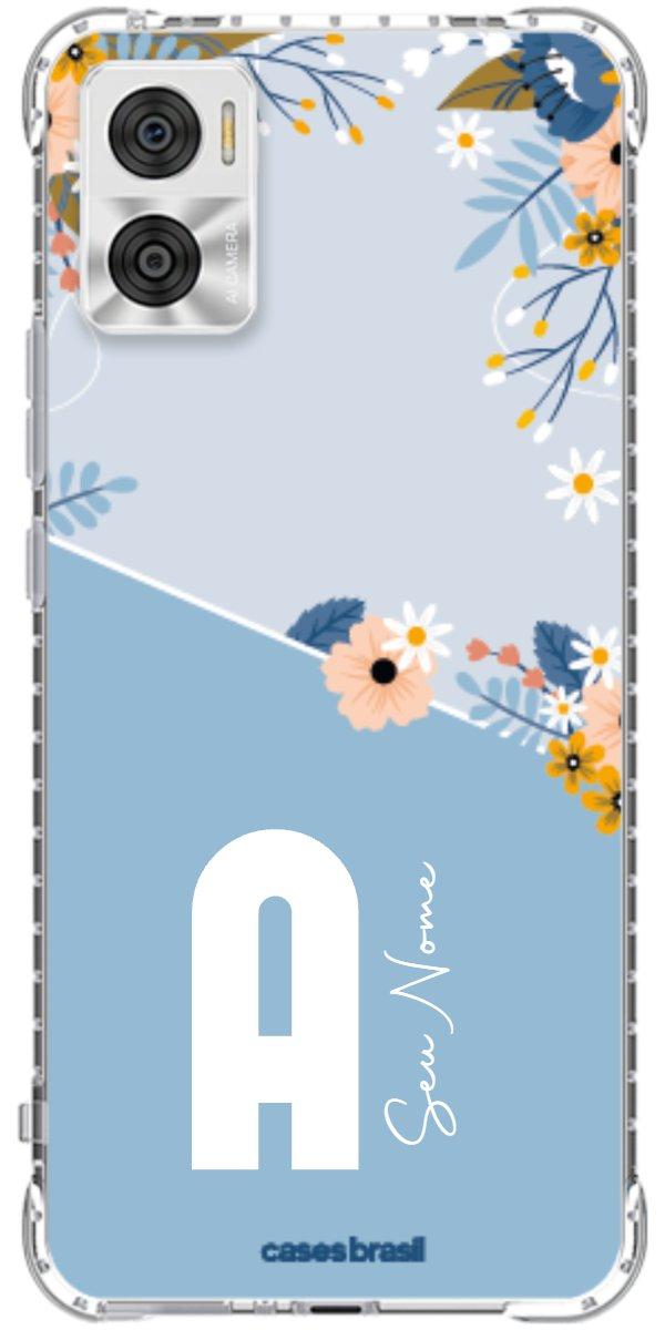 Capinha para Celular Ramo de Flores Azul