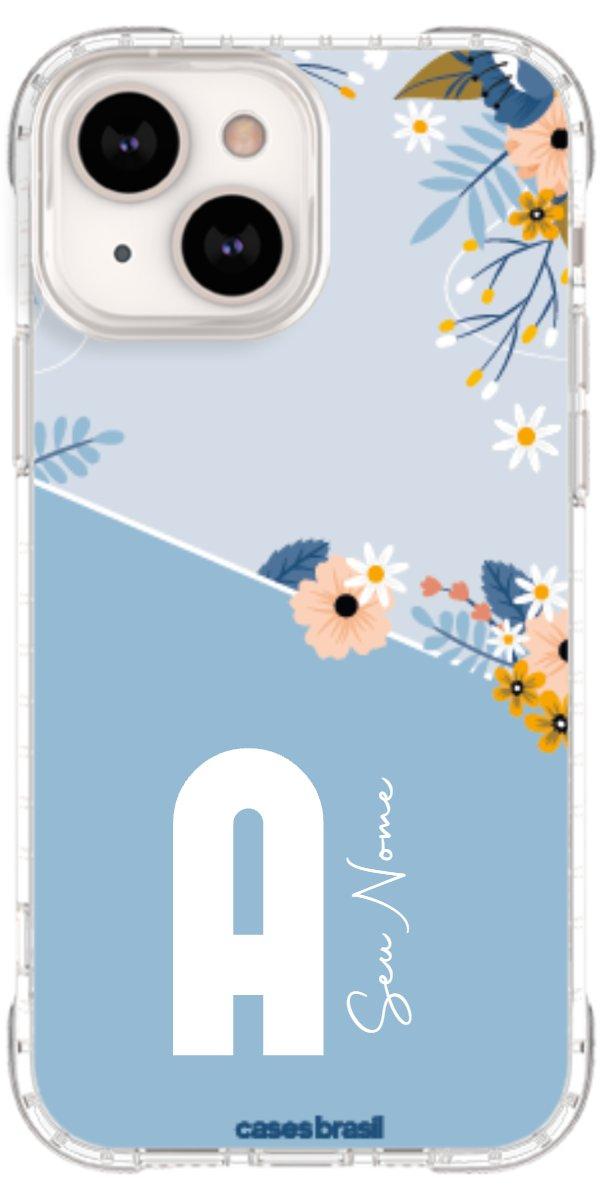 Capinha para Celular Ramo de Flores Azul