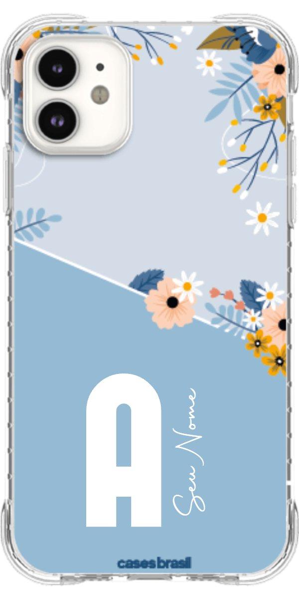 Capinha para Celular Ramo de Flores Azul