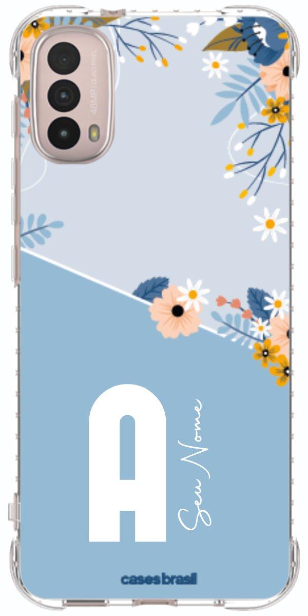 Capinha para Celular Ramo de Flores Azul