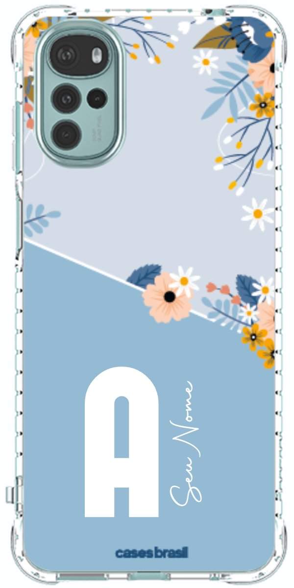 Capinha para Celular Ramo de Flores Azul