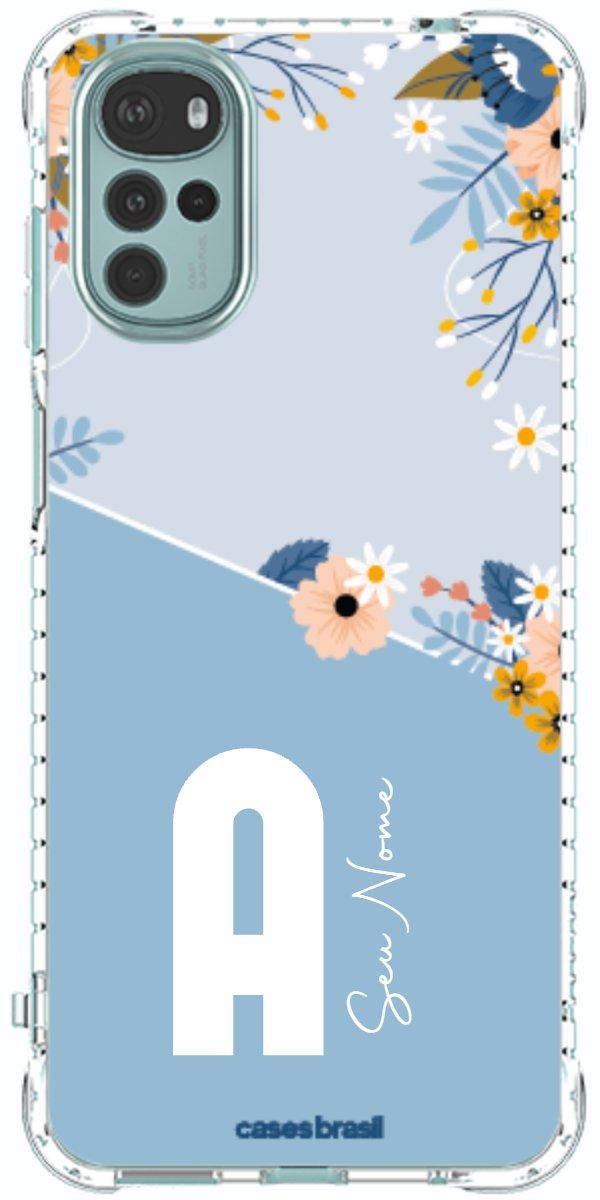 Capinha para Celular Ramo de Flores Azul