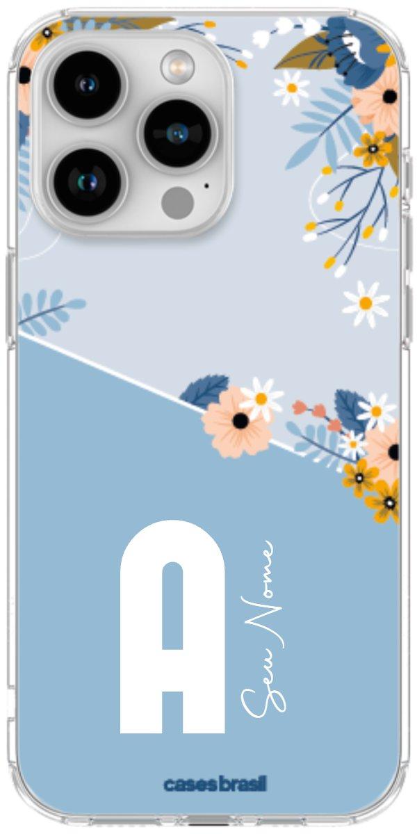 Capinha para Celular Ramo de Flores Azul