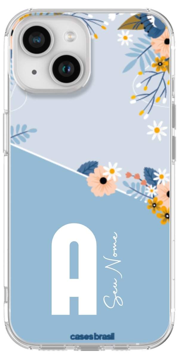 Capinha para Celular Ramo de Flores Azul