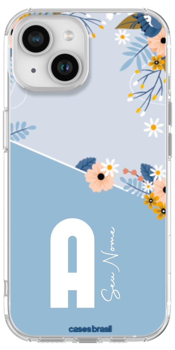 Capinha para Celular Ramo de Flores Azul