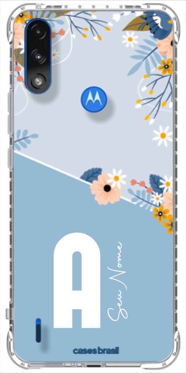 Capinha para Celular Ramo de Flores Azul