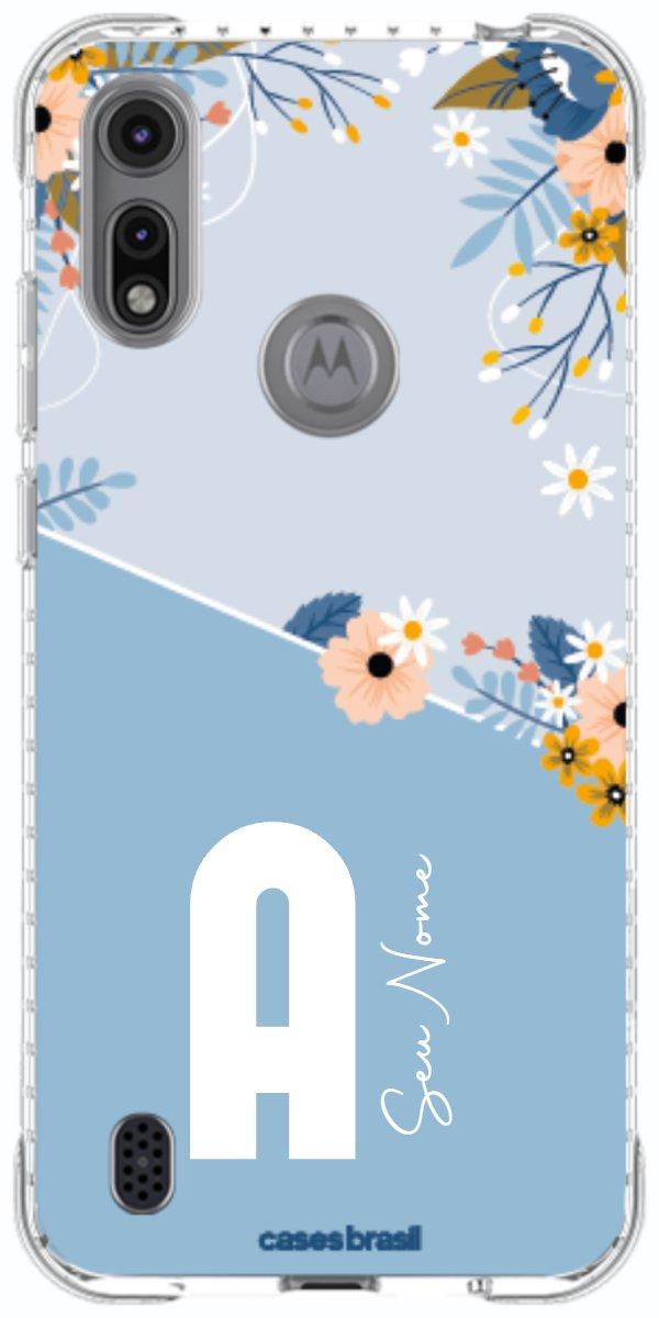 Capinha para Celular Ramo de Flores Azul