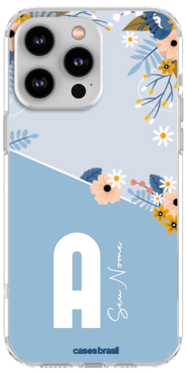Capinha para Celular Ramo de Flores Azul