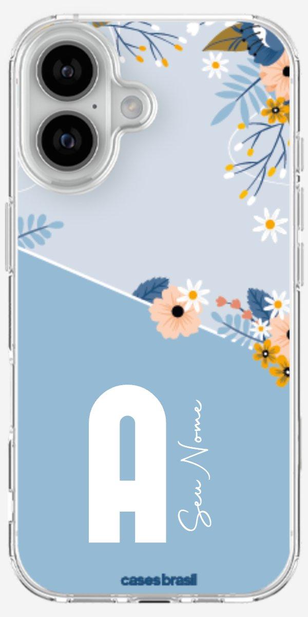 Capinha para Celular Ramo de Flores Azul