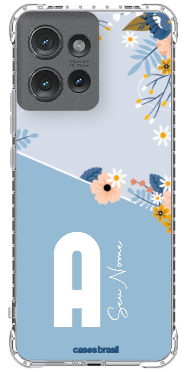 Capinha para Celular Ramo de Flores Azul