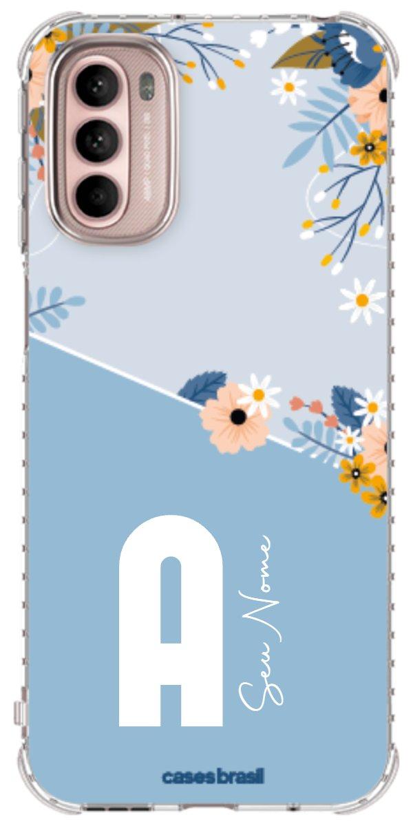 Capinha para Celular Ramo de Flores Azul