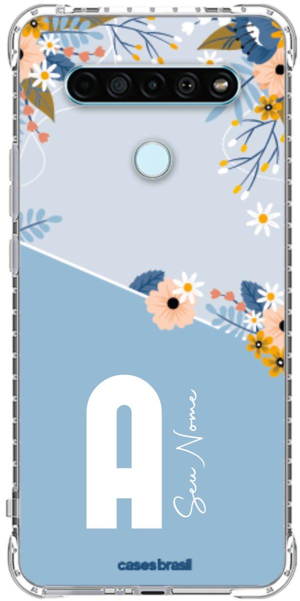 Capinha para Celular Ramo de Flores Azul