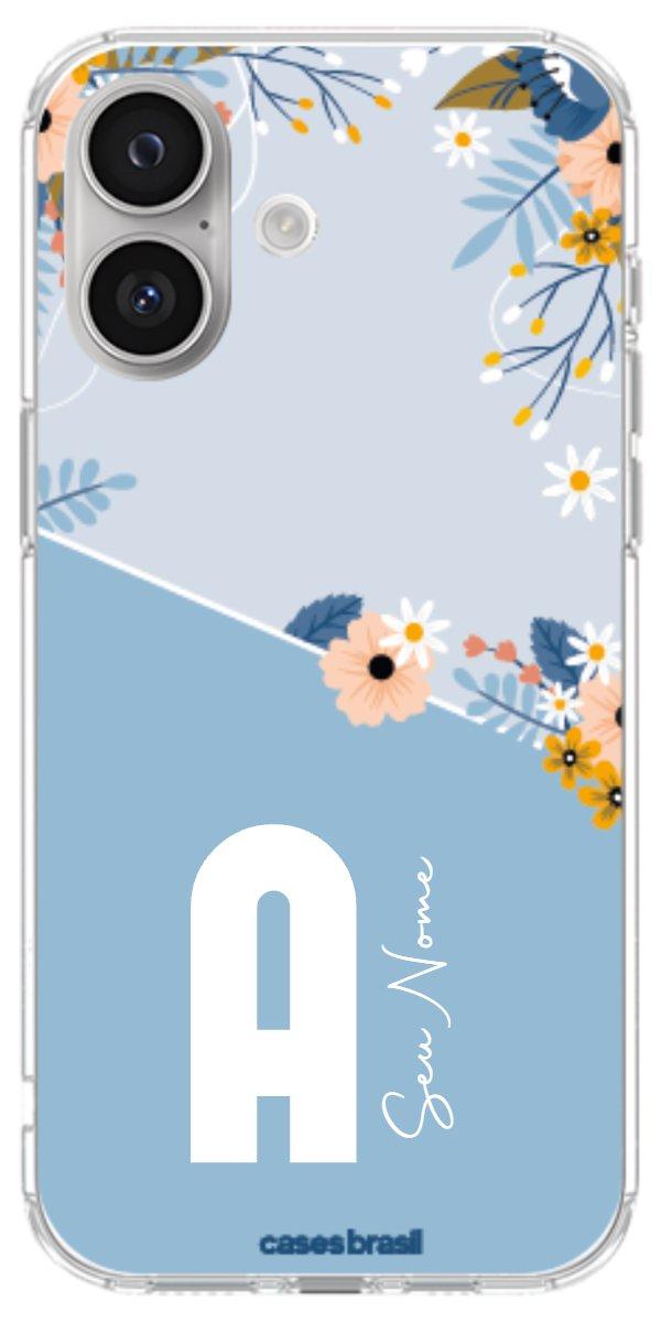 Capinha para Celular Ramo de Flores Azul