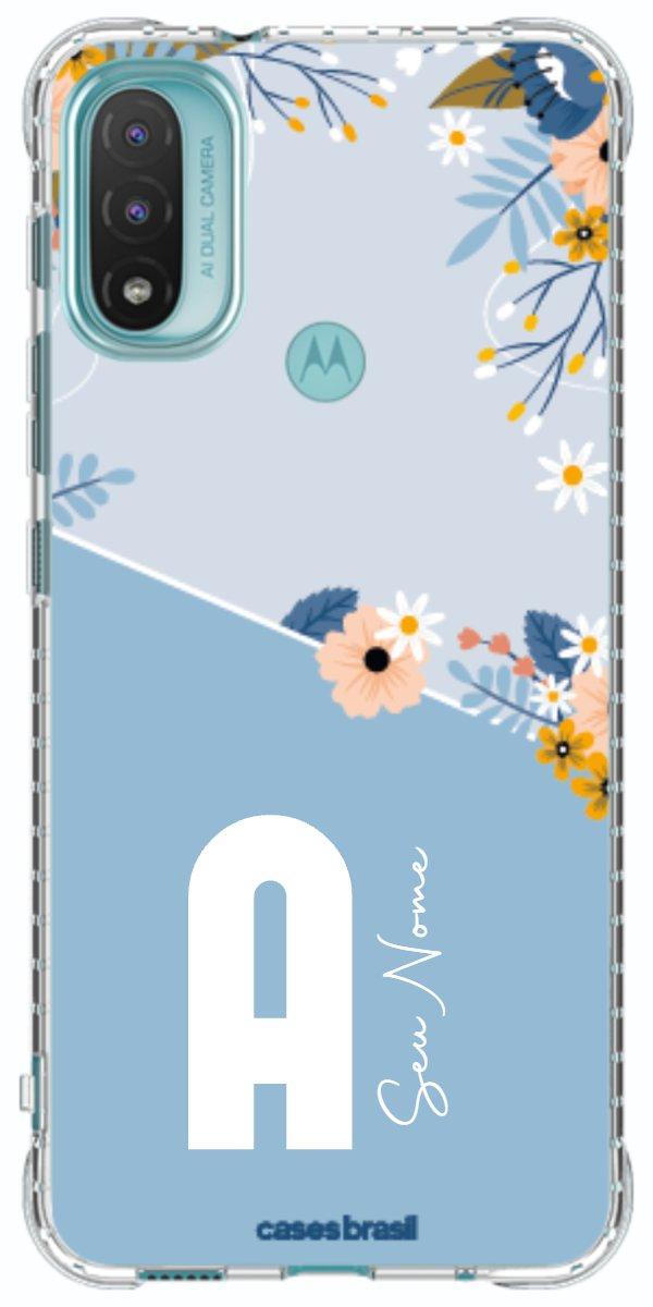 Capinha para Celular Ramo de Flores Azul