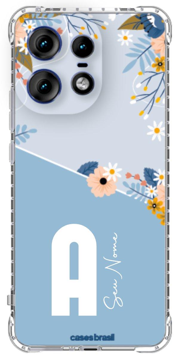 Capinha para Celular Ramo de Flores Azul