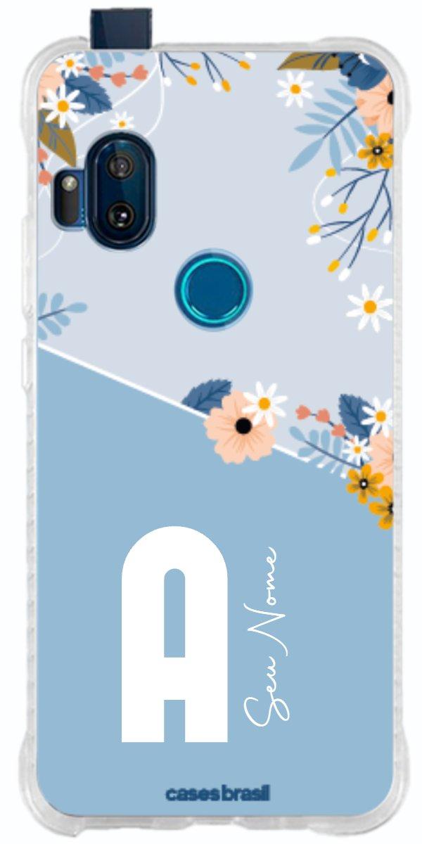 Capinha para Celular Ramo de Flores Azul