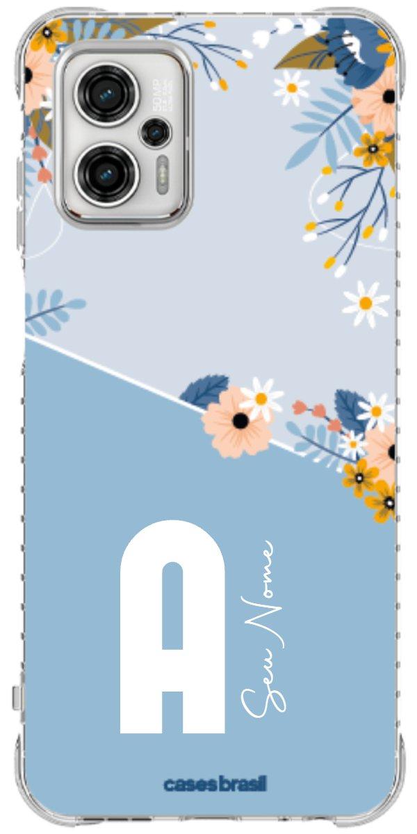 Capinha para Celular Ramo de Flores Azul