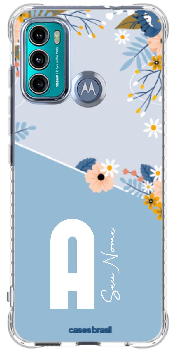 Capinha para Celular Ramo de Flores Azul