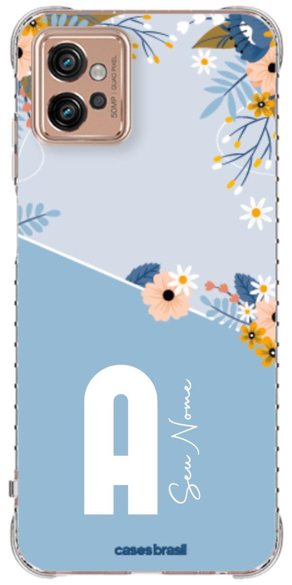Capinha para Celular Ramo de Flores Azul