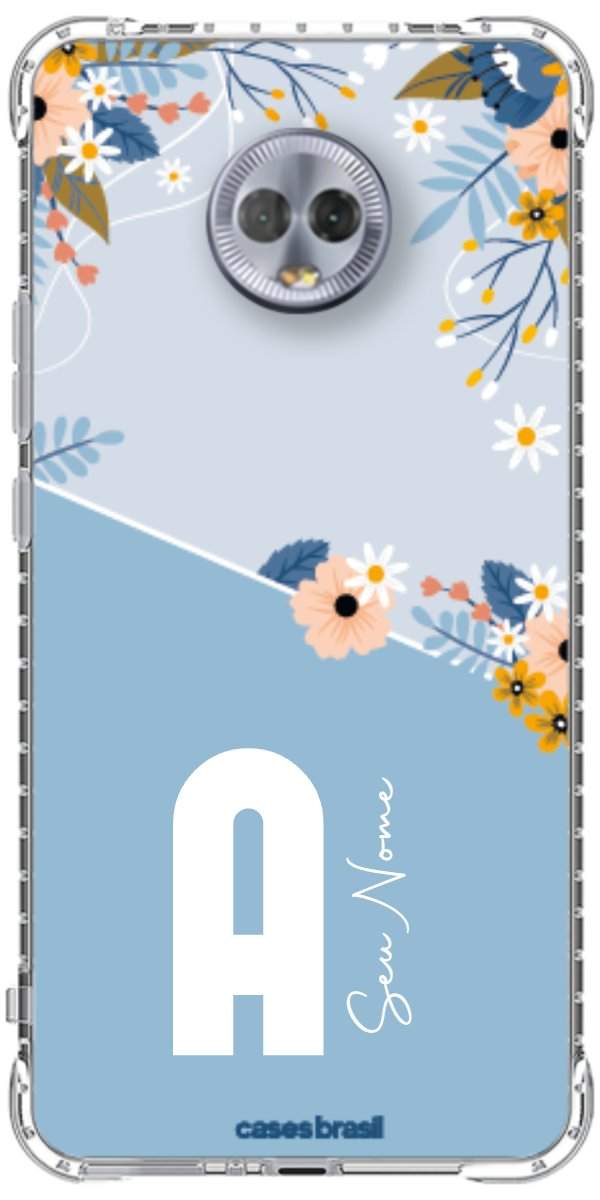 Capinha para Celular Ramo de Flores Azul