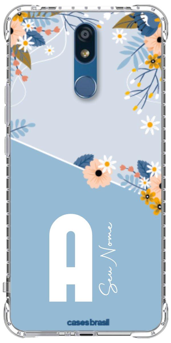 Capinha para Celular Ramo de Flores Azul