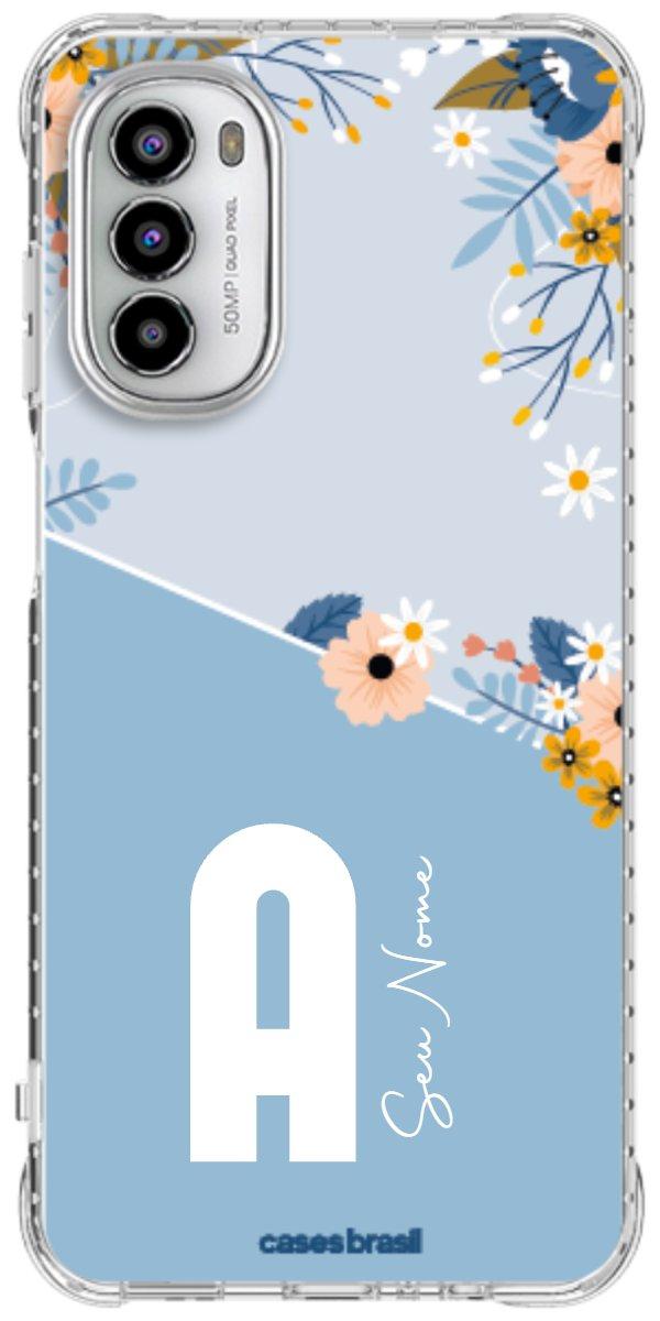 Capinha para Celular Ramo de Flores Azul