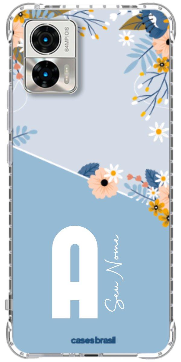 Capinha para Celular Ramo de Flores Azul