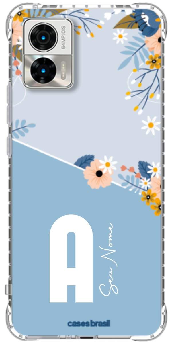 Capinha para Celular Ramo de Flores Azul