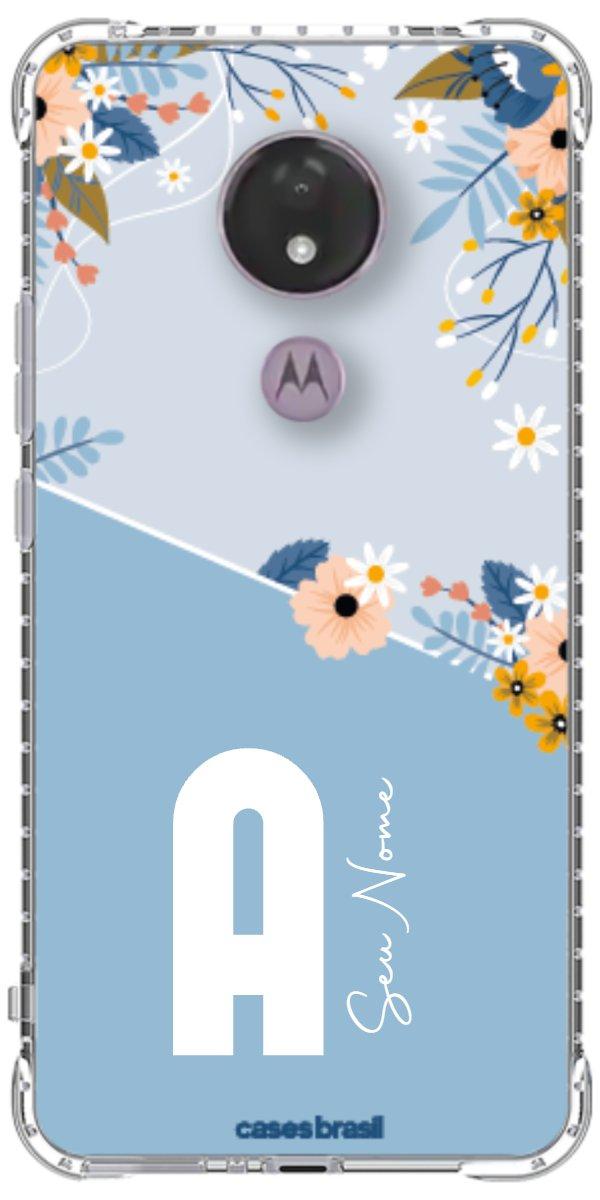 Capinha para Celular Ramo de Flores Azul