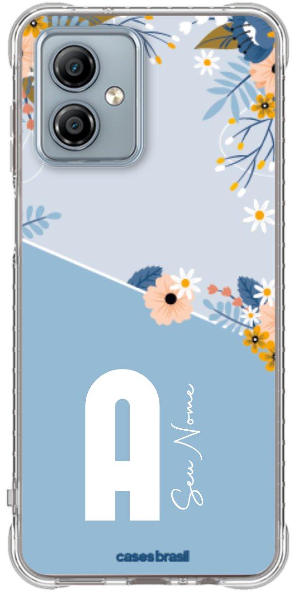 Capinha para Celular Ramo de Flores Azul