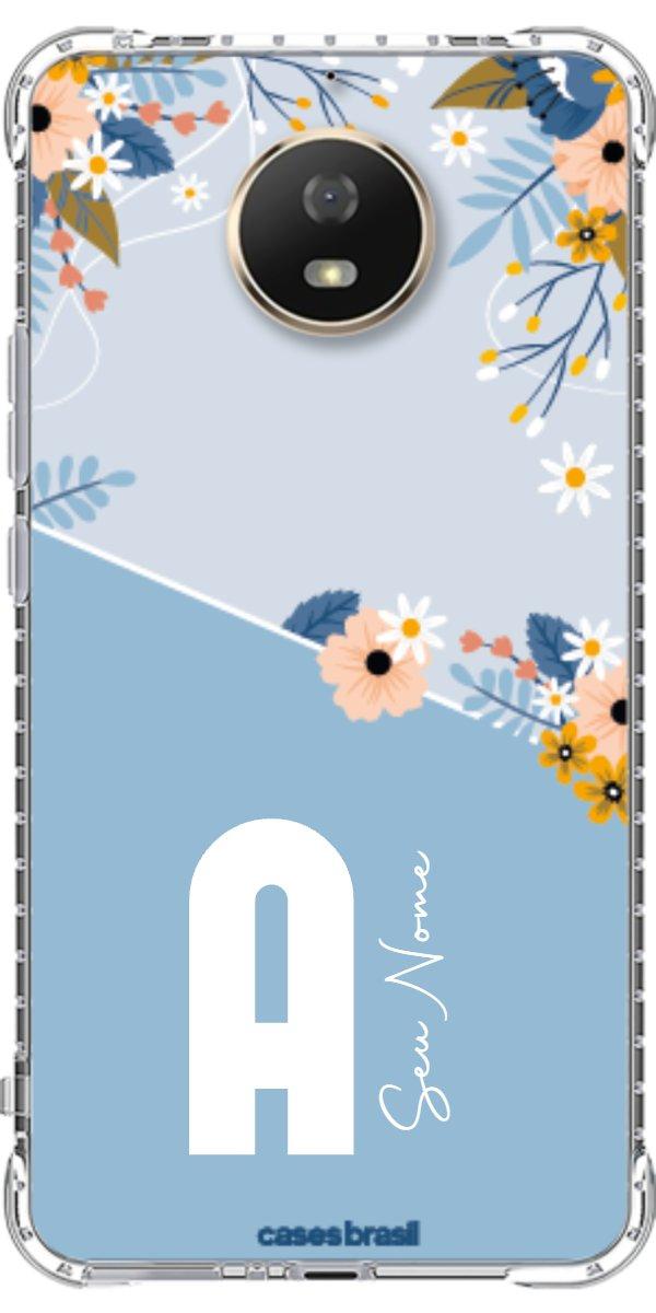 Capinha para Celular Ramo de Flores Azul