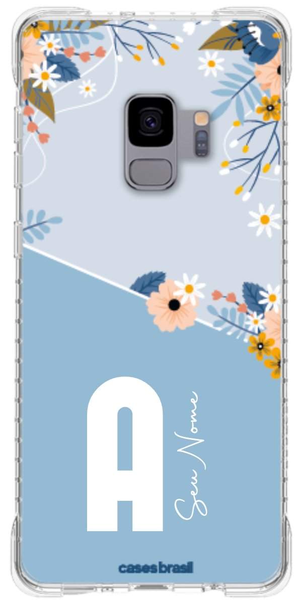 Capinha para Celular Ramo de Flores Azul